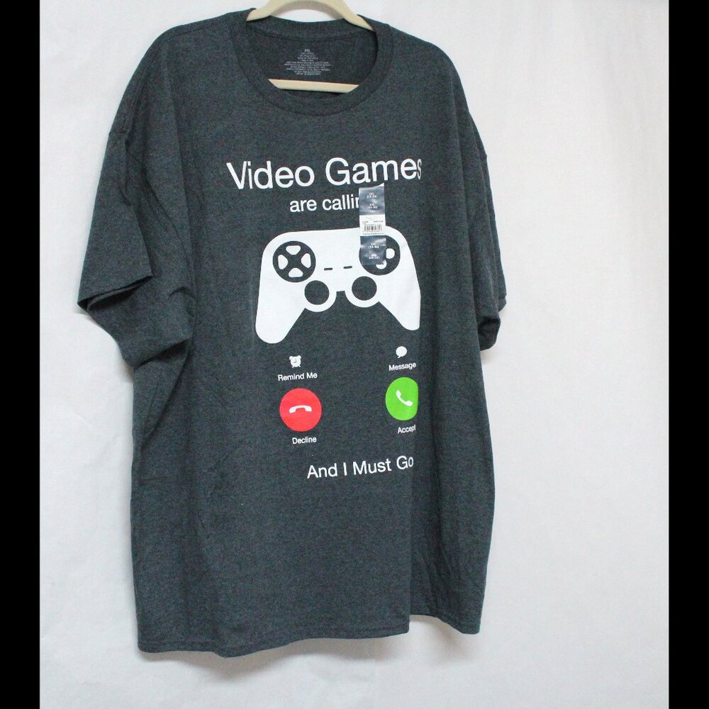 Men's NWT 3XL 54 - 56 Video Games Are Calling Graphic Short Sleeve T-Shirt